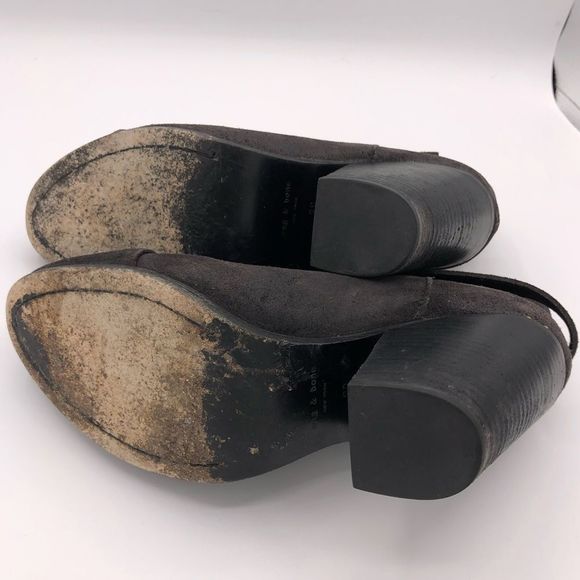 Rag & Bone Harrow Suede Block Heel Ankle Boots Booties size 38/8 - Picture 11 of 13